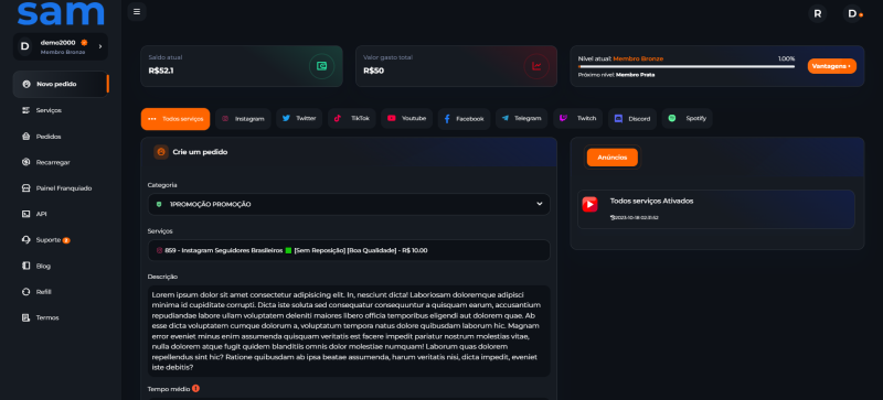 TEMA  OSWELD - APENAS PAINEL SAM SMM V2 - SOMENTE TEMA