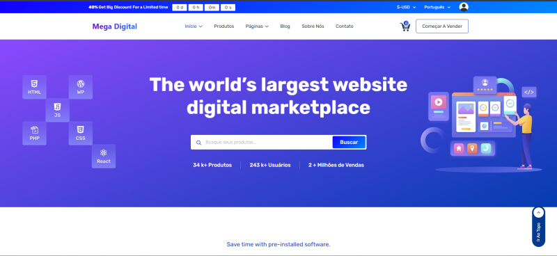 MEGA DIGITAL - Loja Virtual para produtos digitais completa 2025