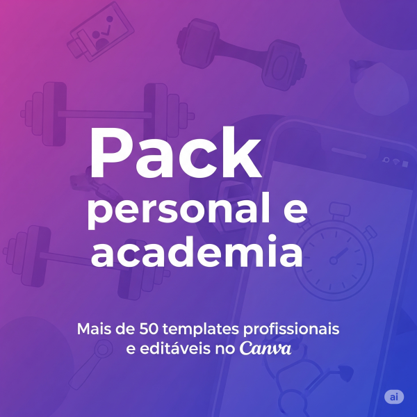 Pack personal e academia Mais de 50 templates profissionais e editáveis no Canva